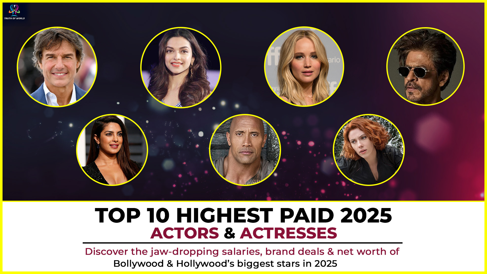 2025 में सबसे ज्यादा कमाई करने वाले Bollywood और Hollywood Actors और Actresses की तस्वीरें, Net Worth और Income Details के साथ