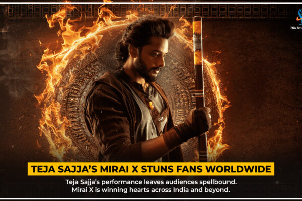 Teja Sajja in Mirai X futuristic sci-fi action scene