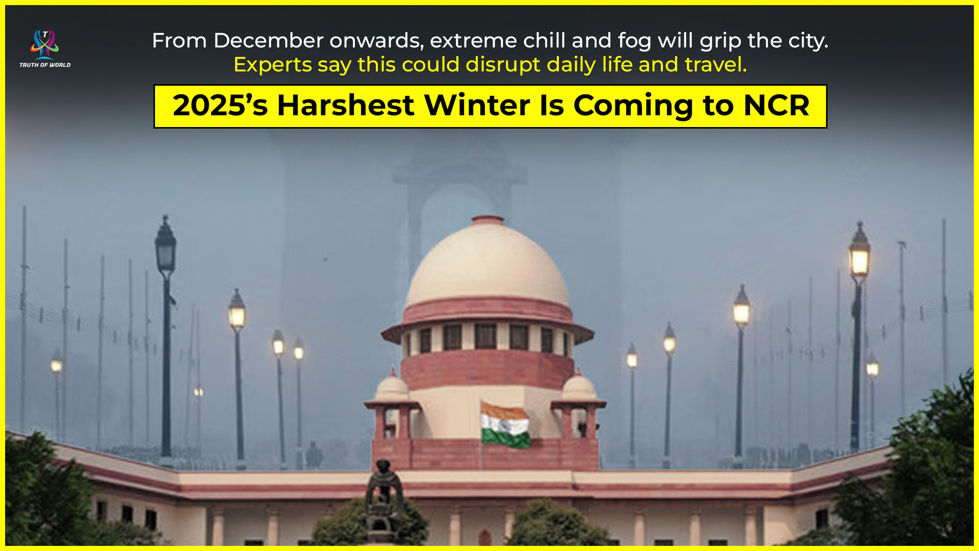 Delhi NCR shivers in extreme cold winter 2025 as La Niña weather phenomenon brings record-breaking low temperatures and dense fog.