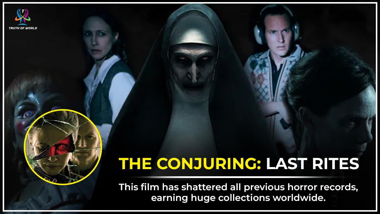 The Conjuring Last Rites movie poster showing horror scene and box office success