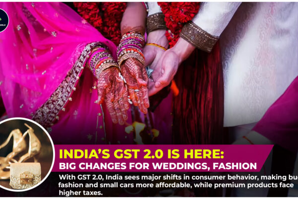 GST 2.0: Major Shake-up in India’s Weddings, Fashion, and Car Markets Illustration of GST 2.0 impact on India’s weddings, fashion, and car markets showing changing prices and consumer trends.
