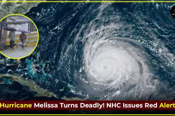 Satellite image of Hurricane Melissa intensifying over the Atlantic Ocean as the US National Hurricane Center issues a life-threatening warning.