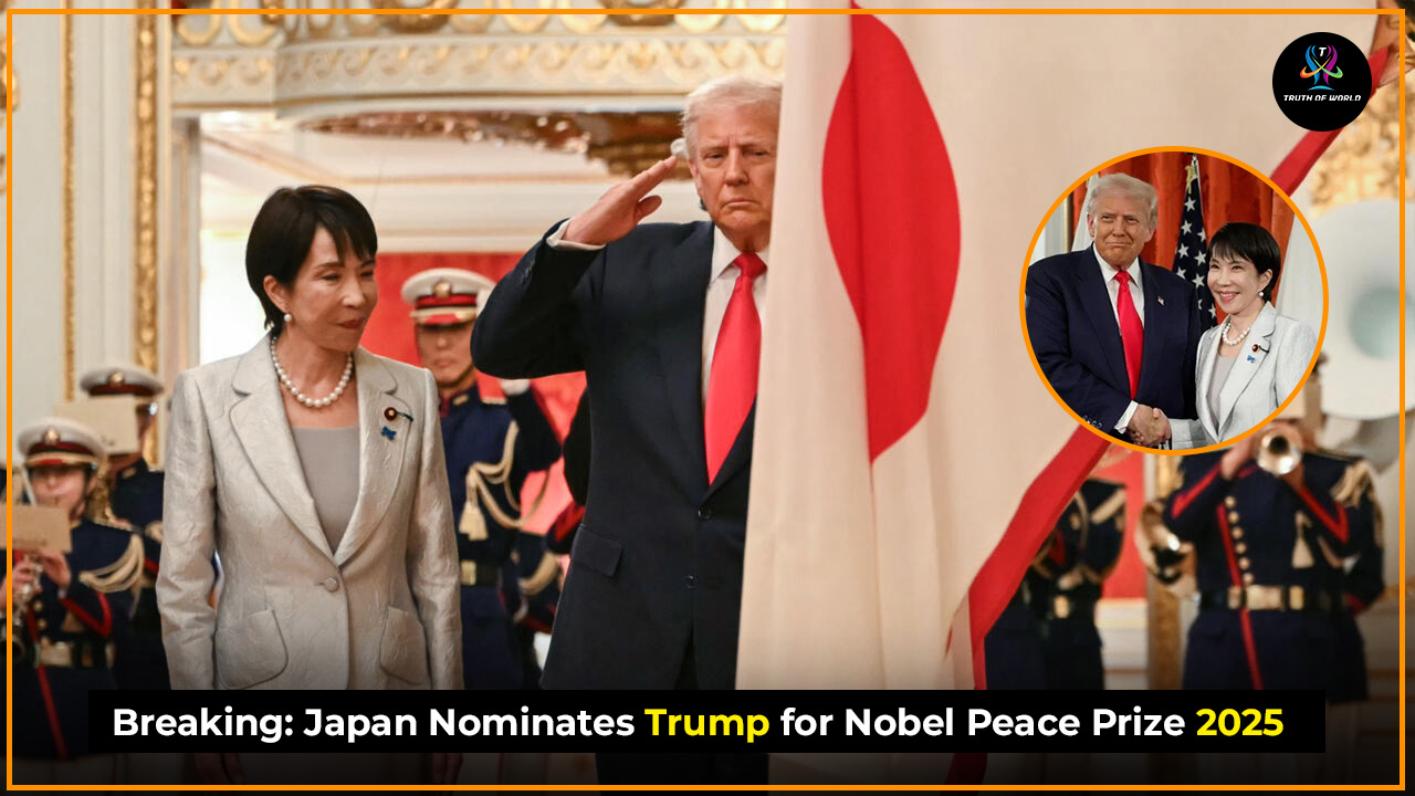 Former US President Donald Trump receives his second Nobel Peace Prize nomination, this time from Japan during his Asia visit, sparking global political debate.