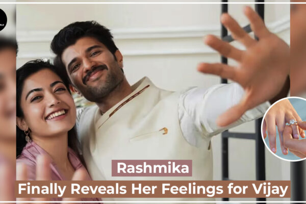 Rashmika Mandanna smiles as she talks about Vijay Deverakonda during a fun interview, making a cute confession.