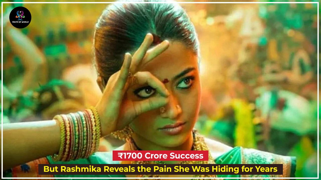 Rashmika Mandanna speaking emotionally about her past relationship and healing journey after Pushpa 2’s ₹1700 crore success.