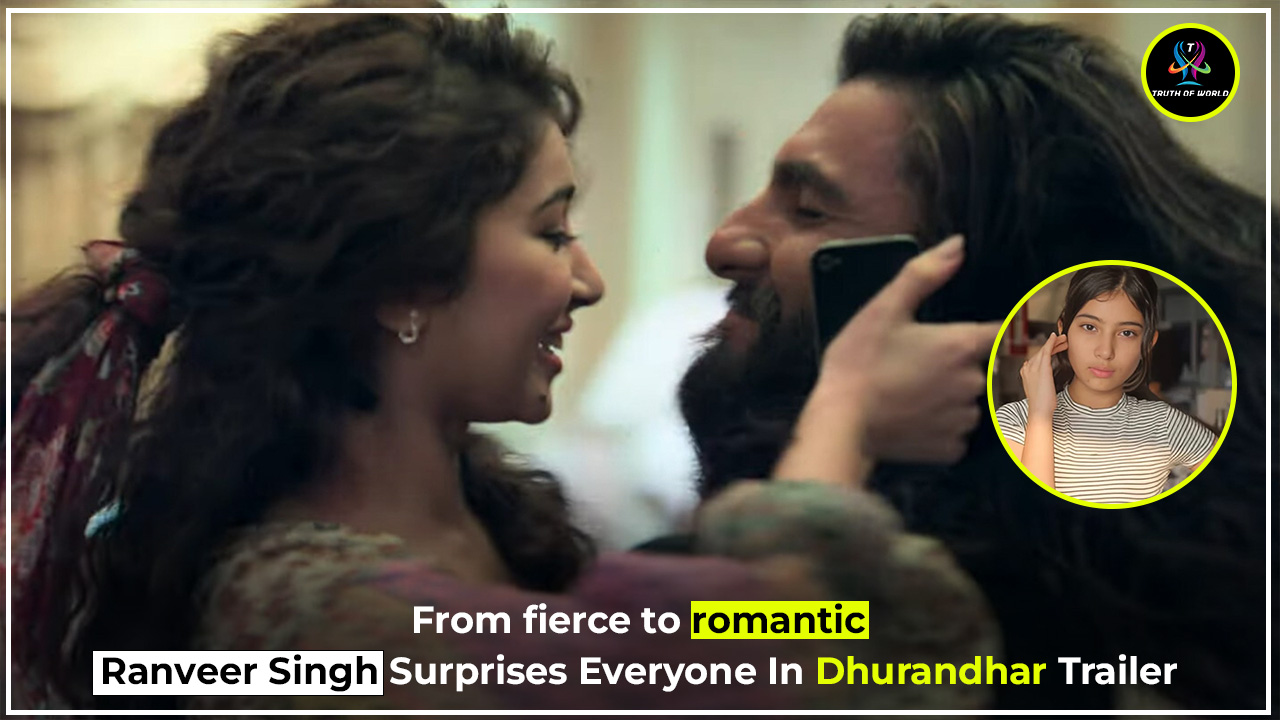 Sara Arjun and Ranveer Singh in Dhurandhar trailer romantic scene creating viral buzz online