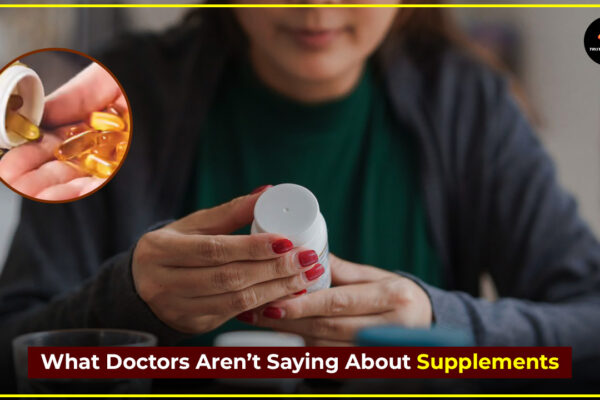 A doctor explaining the risks of overusing dietary supplements and vitamins, highlighting how misuse can turn beneficial health products harmful.