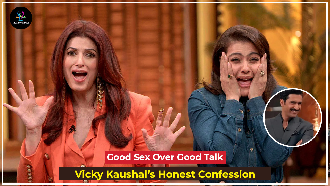 Vicky Kaushal’s funny reaction on Koffee With Karan goes viral as he says “Good sex is more important than good conversation,” leaving Kriti Sanon, Twinkle Khanna, and Kajol in splits.